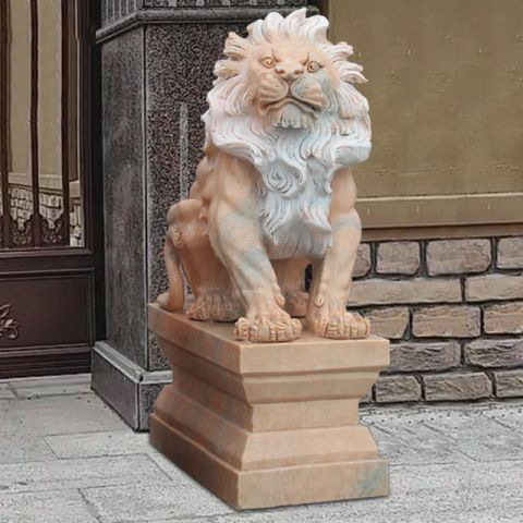 镇宅看门欧式狮子石雕塑一对