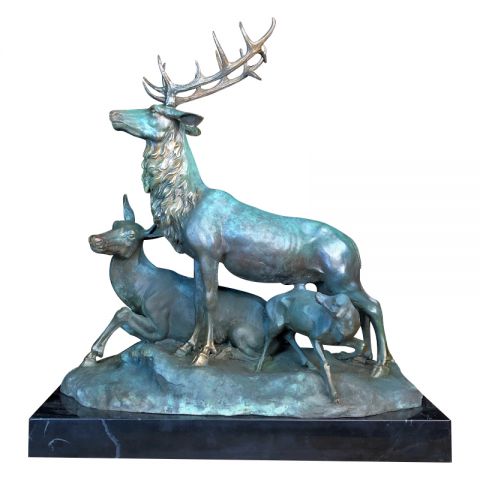 驯鹿之家铜雕塑工艺品