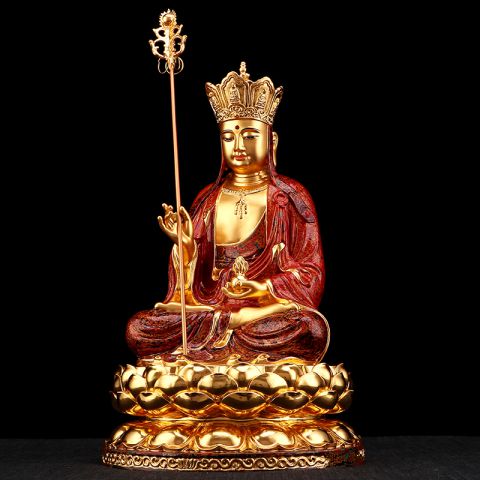 地藏王佛像铜雕供奉摆件