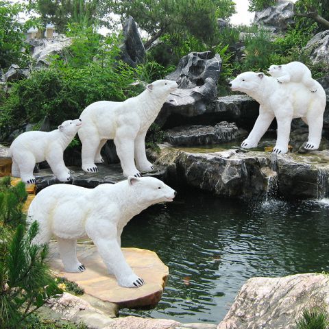 大型仿真北极熊雕塑